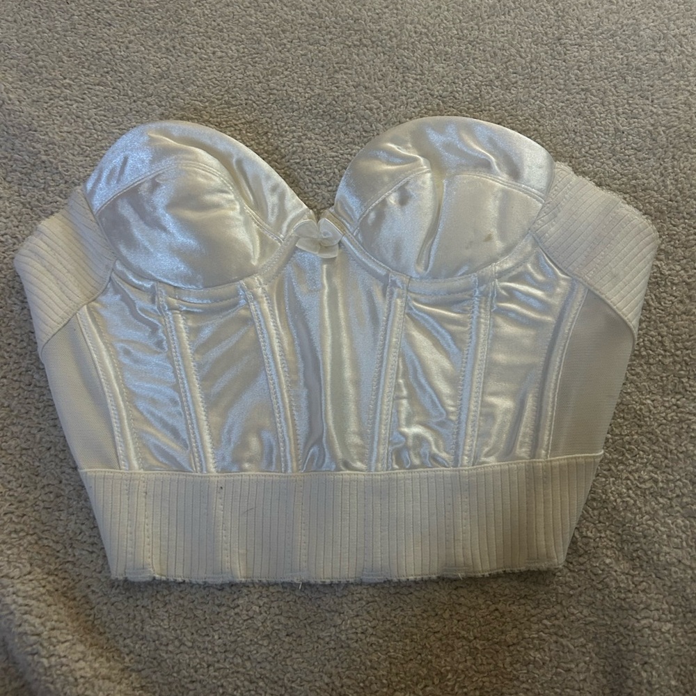 Sears Shimmering Cream Satin Bustier
